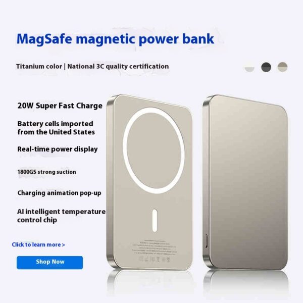 Small Portable Large Capacity Mini Magnetic Power Bank - Image 3