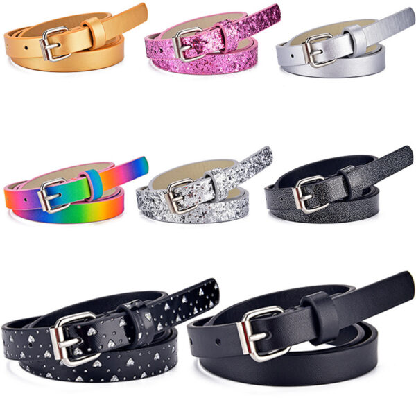 Ladies Kids Belts Heart Glitter  Jeans Cropped - Image 9