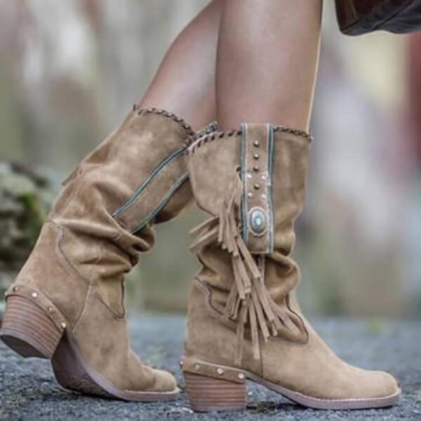 Woman Square Heel Shoe Booties - Image 5