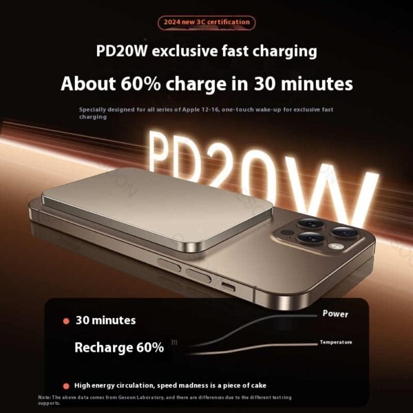 Small Portable Large Capacity Mini Magnetic Power Bank