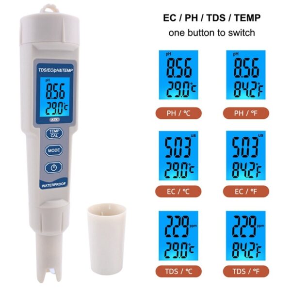 Temperature, PH, Conductivity, Hardness, Water Quality Test Pen - Image 3