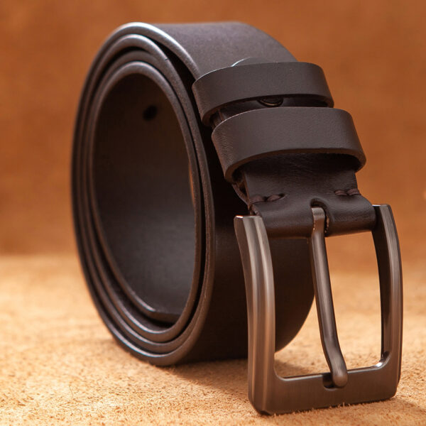 Men's Business Casual First Layer Cowhide Pin Buckle Belt - Image 4