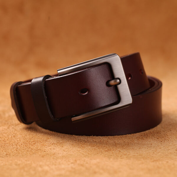 Men's Business Casual First Layer Cowhide Pin Buckle Belt - Image 5