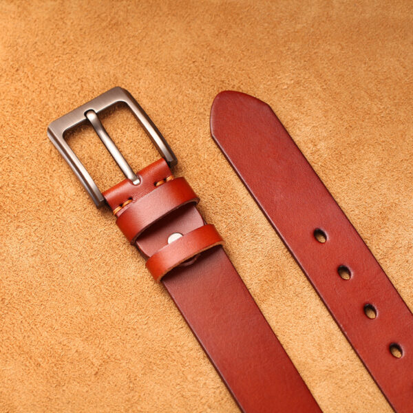 Men's Business Casual First Layer Cowhide Pin Buckle Belt - Image 2