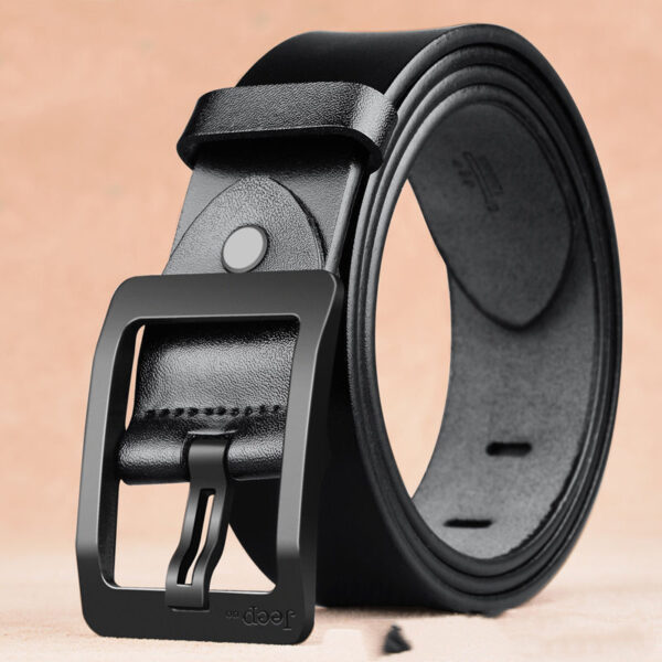 Two Layers Of Cowhide Belt For Men With Needle Buckle Belt - Image 3