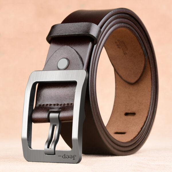 Two Layers Of Cowhide Belt For Men With Needle Buckle Belt - Image 6