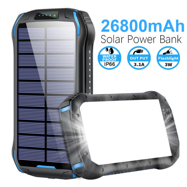 Solar Power Bank 26800Mah Outdoor Emergency Highlight Camping Light Waterproof, Dust-Proof And Fall-Proof Power Bank - Image 2