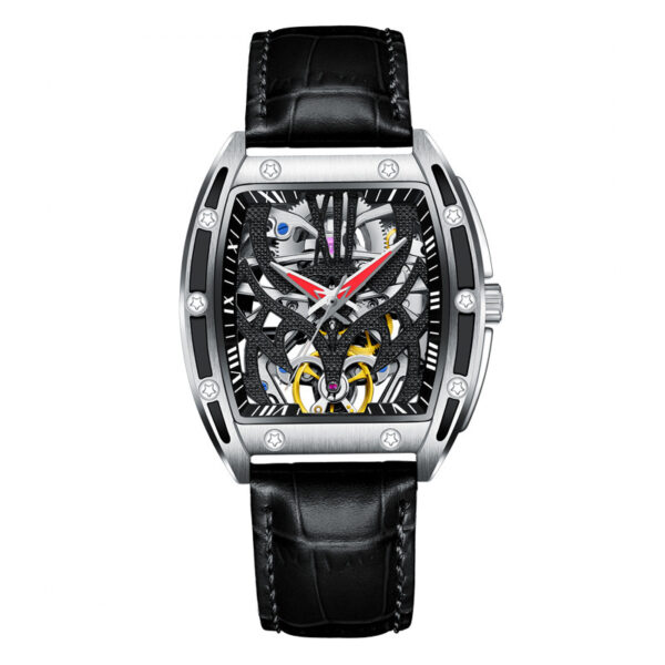 Automatic Mechanical Watch Hollow Flywheel Waterproof Luminous Square - Image 2