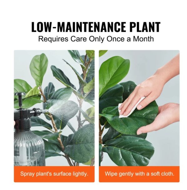 Artificial Fiddle Leaf Fig Tree, 6 FT, Secure PE Material & Anti-Tip Tilt Protection Low-Maintenance Faux Plant, Lifelike Green Fake Potted Tree For Home Office Warehouse Decor Indoor Outdoor - Image 3