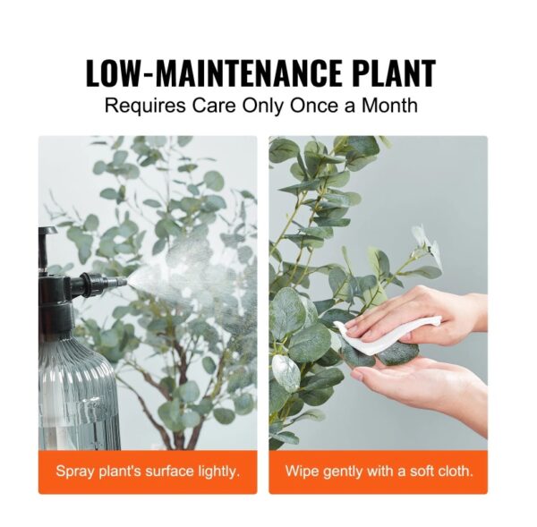 Artificial Eucalyptus Tree, 6 FT Tall Faux Plant, Secure PE Material & Anti-Tip Tilt Protection Low-Maintenance Plant, Lifelike Green Fake Potted Tree For Home Office Decor Indoor Outdoor - Image 2
