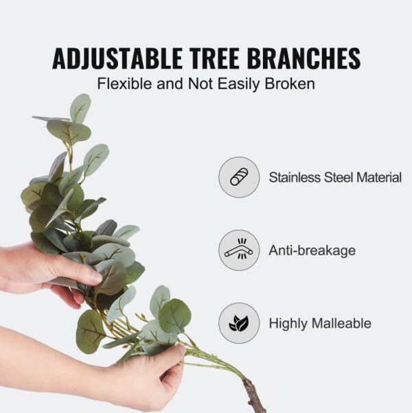 Artificial Eucalyptus Tree, 6 FT Tall Faux Plant, Secure PE Material & Anti-Tip Tilt Protection Low-Maintenance Plant, Lifelike Green Fake Potted Tree For Home Office Decor Indoor Outdoor - Image 4