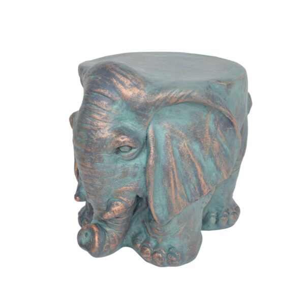 Elephant Garden Stool, Copper Patina - Image 2