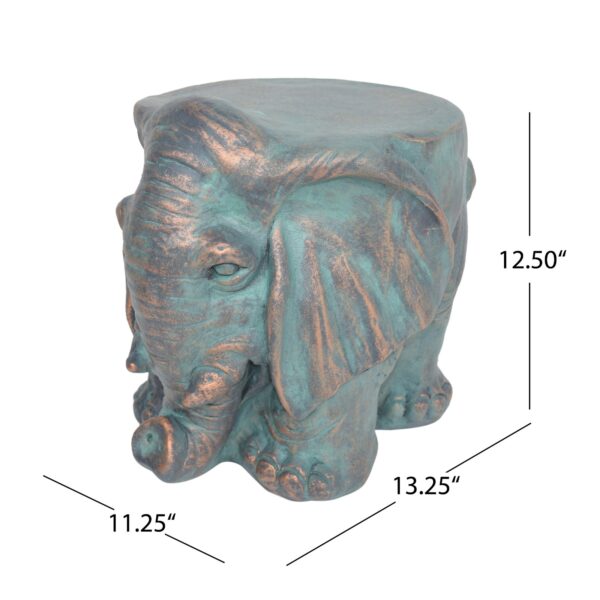 Elephant Garden Stool, Copper Patina - Image 6
