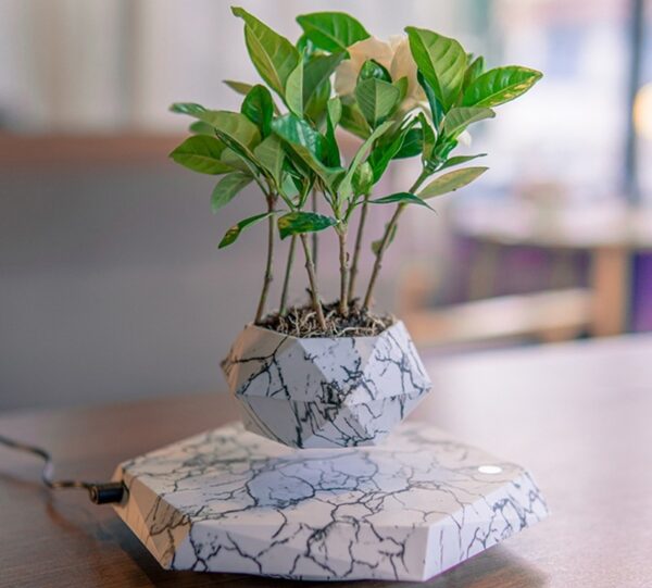 Levitating Plant Pot Marble Color Floating Planter Magnetic Levitation Bonsai Pot Office Home Decoration Kids Birthday Gift Home Decor - Image 5