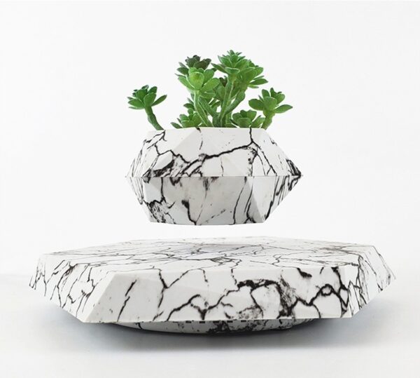 Levitating Plant Pot Marble Color Floating Planter Magnetic Levitation Bonsai Pot Office Home Decoration Kids Birthday Gift Home Decor - Image 8