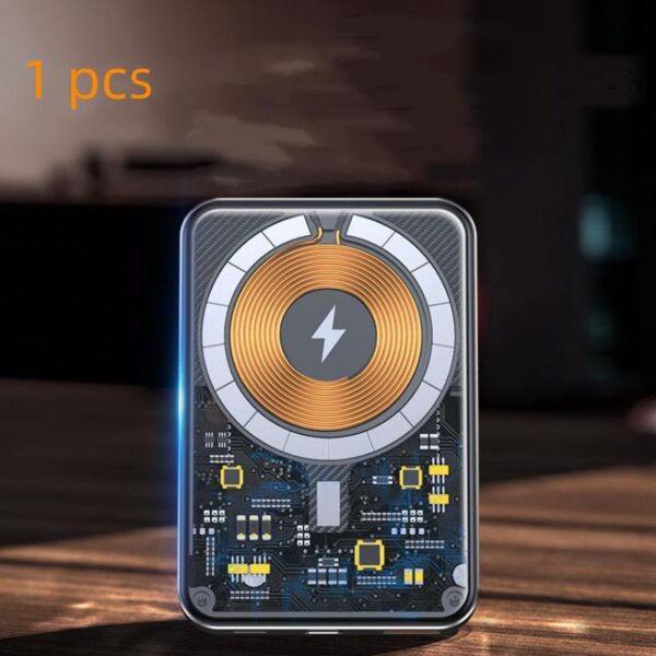 Aluminum Alloy Transparent Magnetic Power Bank Industrial Wind Fast Charging Mobile Power Supply Wireless Charger Large Capacity 10000 MA - Image 3