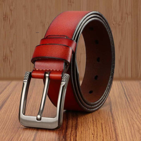 Men's Korean Style All-match Yellow Leather Trouser Belt - Image 6