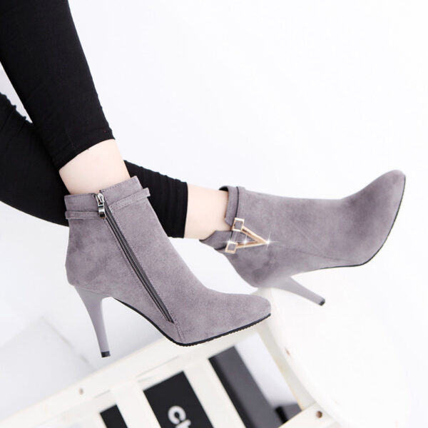 British Martin boots new high heel women boots pure V word boots and bare boots woman - Image 4