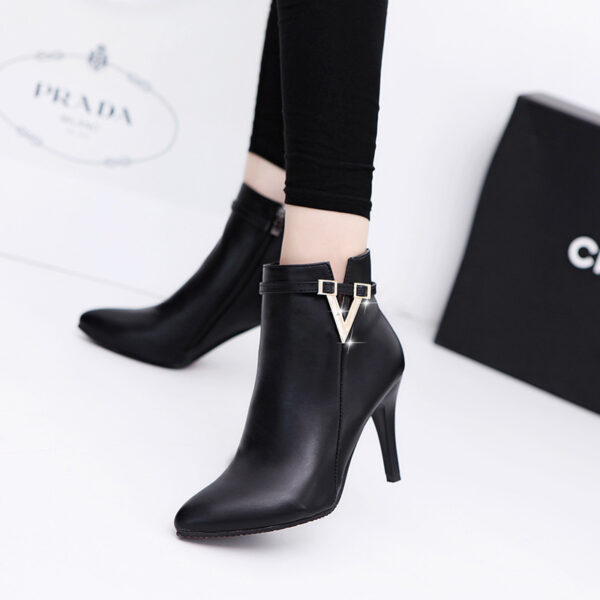 British Martin boots new high heel women boots pure V word boots and bare boots woman - Image 3