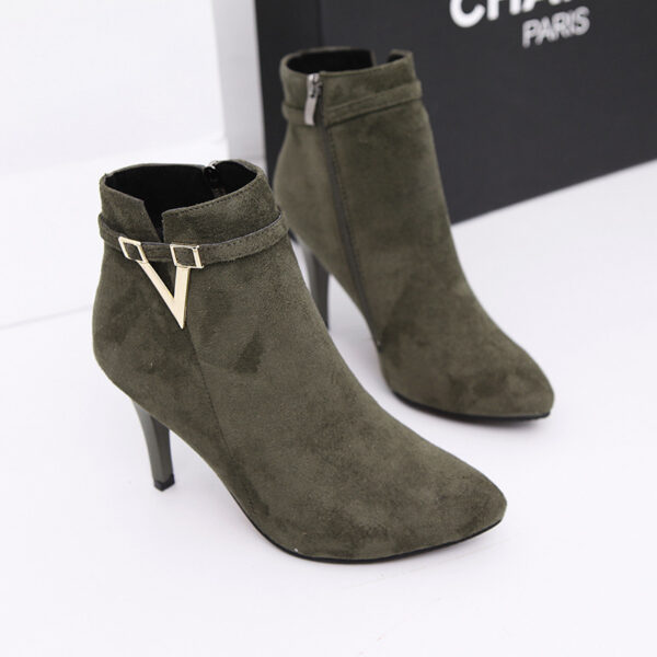 British Martin boots new high heel women boots pure V word boots and bare boots woman - Image 5