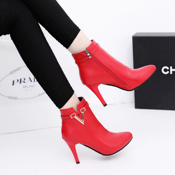 British Martin boots new high heel women boots pure V word boots and bare boots woman - Image 2