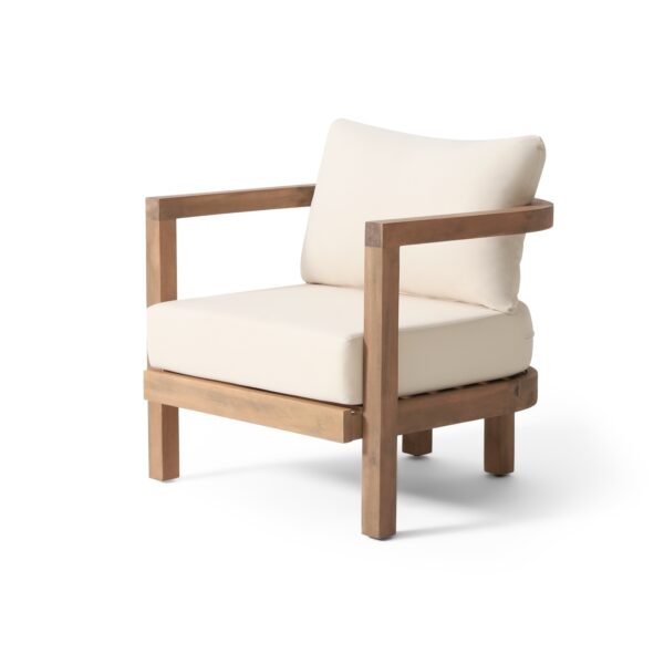 Outdoor Acacia Wood Patio Club Chair, Patio Furniture,Waterproof Thick Cushion Deep Seating For Porc - Image 8