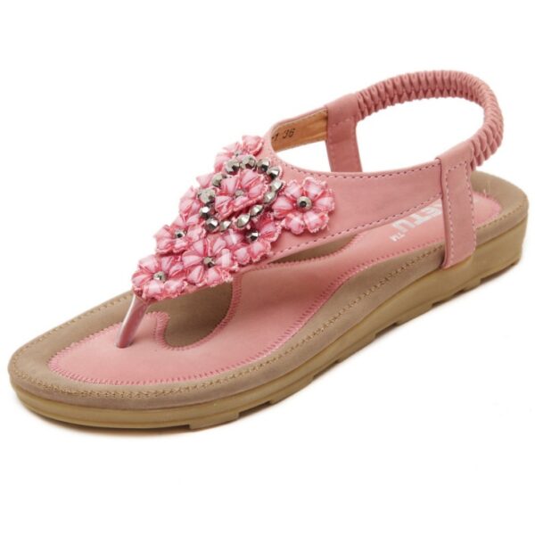Women's Flip Flops Sandals Flat Summer Shoes Woman Plus Size Casual Sandals Rhinestone Floral Sandalias - Image 5