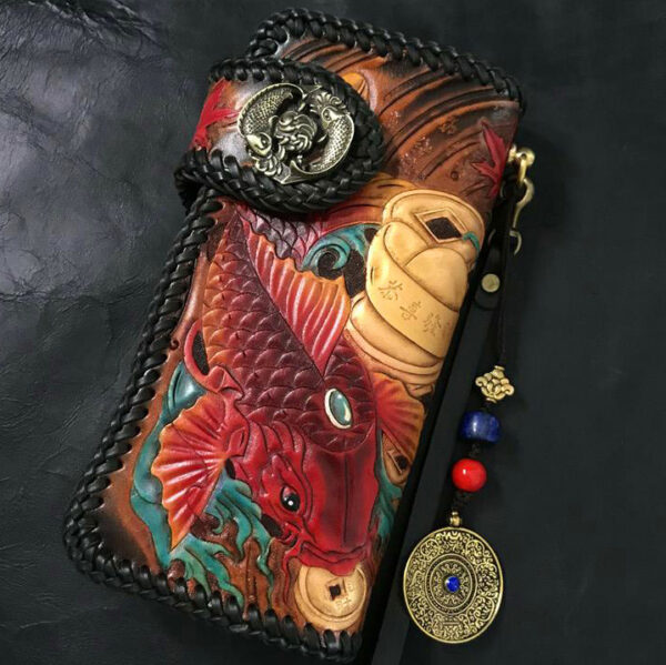 Men's Leather Art Handcrafted Carved Bag - Image 3