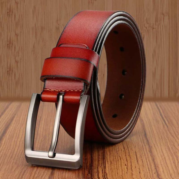 Men's Korean Style All-match Yellow Leather Trouser Belt - Image 5
