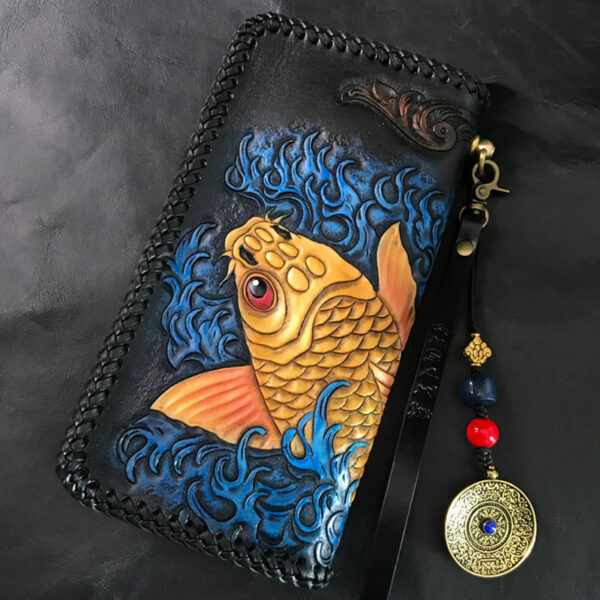 Men's Leather Art Handcrafted Carved Bag - Image 5