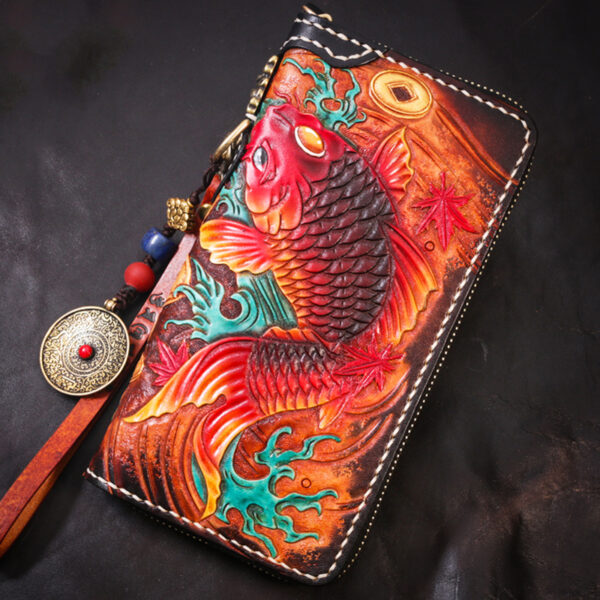 Men's Leather Art Handcrafted Carved Bag - Image 6
