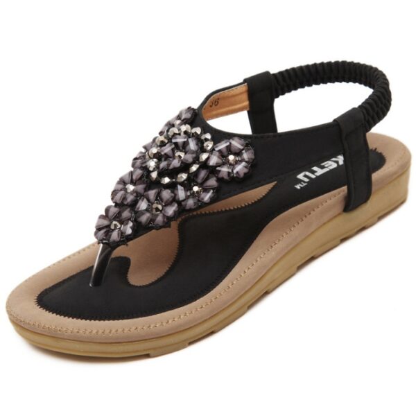 Women's Flip Flops Sandals Flat Summer Shoes Woman Plus Size Casual Sandals Rhinestone Floral Sandalias - Image 4