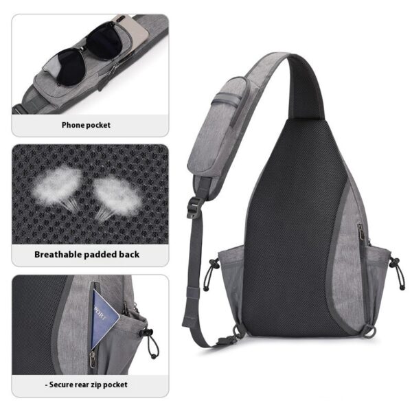 Oxford Cloth Men's And Women's Chest Bag Adult Crossbody Handbag Foldable Large Capacity - Image 5