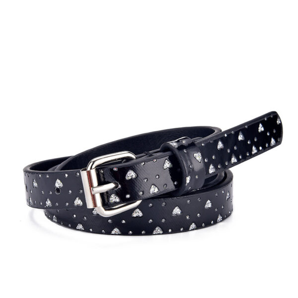 Ladies Kids Belts Heart Glitter  Jeans Cropped - Image 7