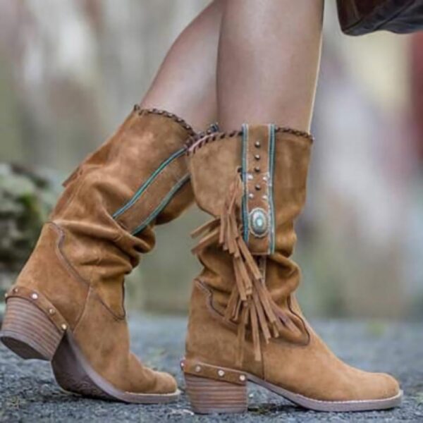 Woman Square Heel Shoe Booties - Image 2