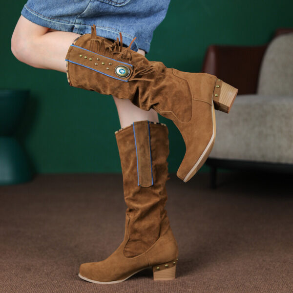 Woman Square Heel Shoe Booties - Image 7