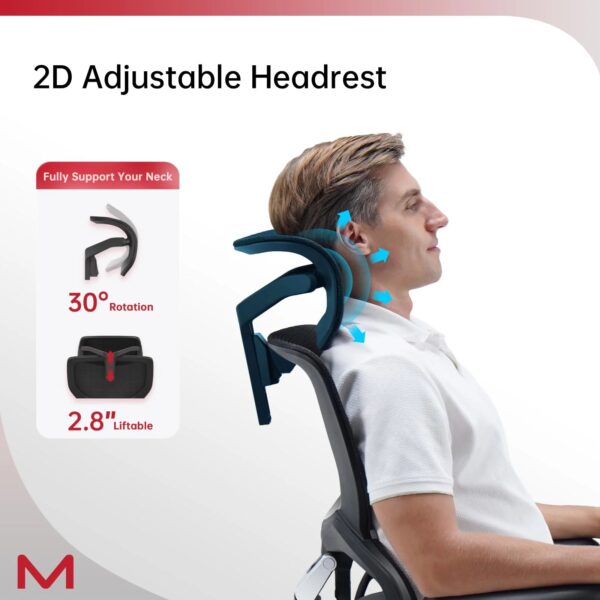 Ergonomic Office Chair With Footrest Home Office Chair With Soft Rubber Lumbar Support Tilt Mesh Computer Chair - Image 5