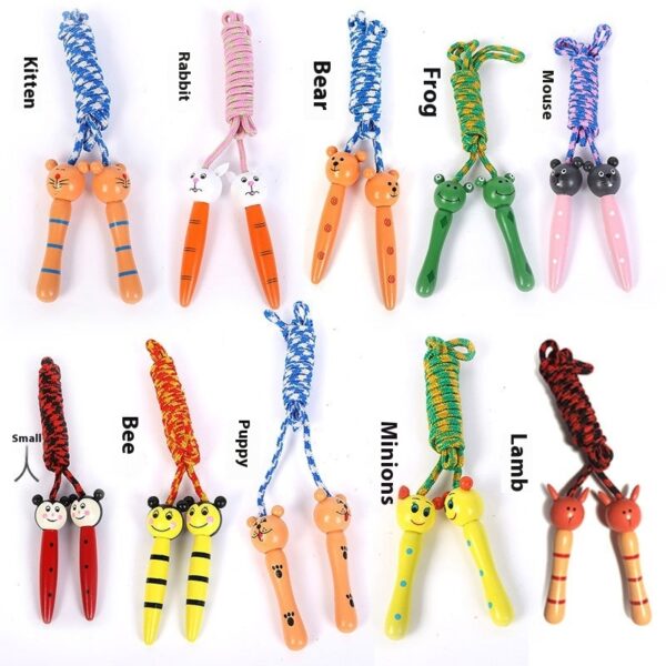 Cartoon Wooden Handle Children's Jumping Rope - Image 2