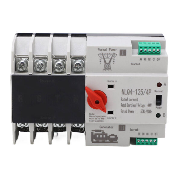 4P Dual Power Automatic Transfer Switch High Temperature Resistant Double Power Transfer Switch AC400V 100A