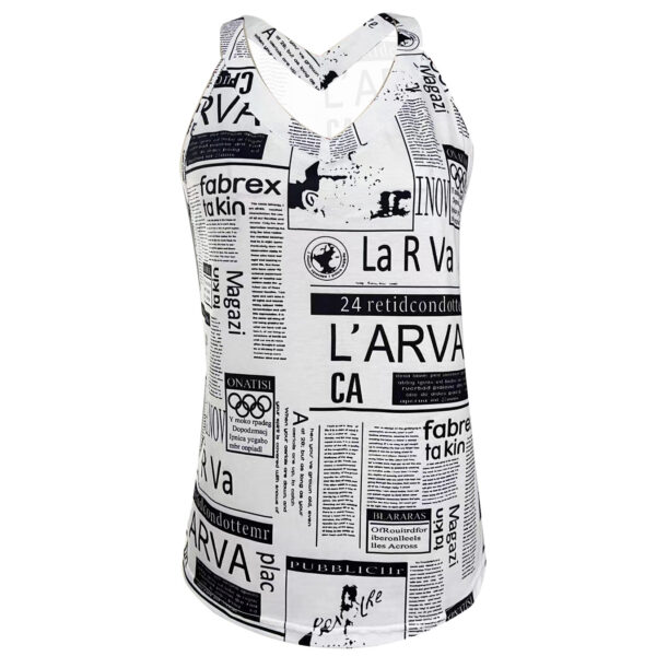Ladies' V-neck Casual Retro Newspaper Drawing Printed Camisole Vest - Image 2