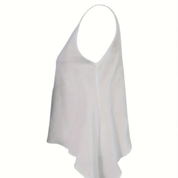 Women's Solid Color Sleeveless Casual Irregular Vest Top - Image 3