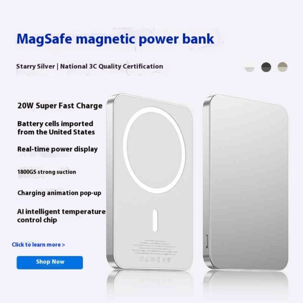 Small Portable Large Capacity Mini Magnetic Power Bank - Image 4