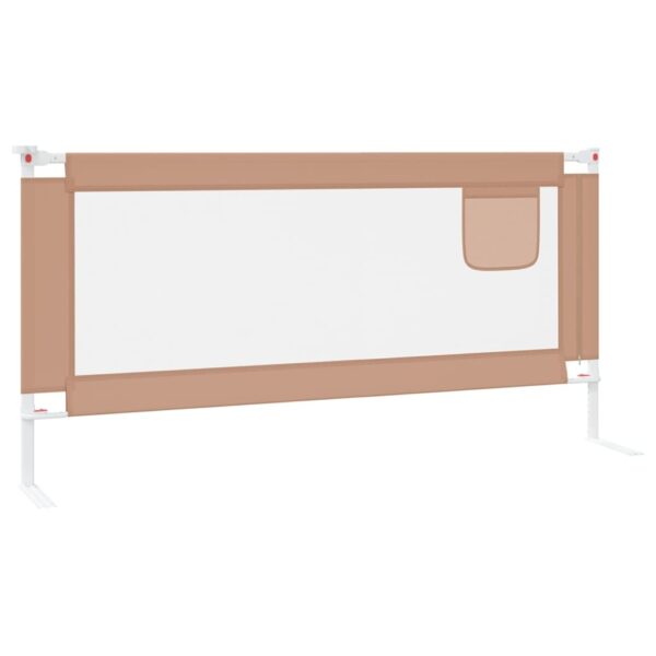 vidaXL Toddler Safety Bed Rail Taupe 190x25 cm Fabric - Image 5