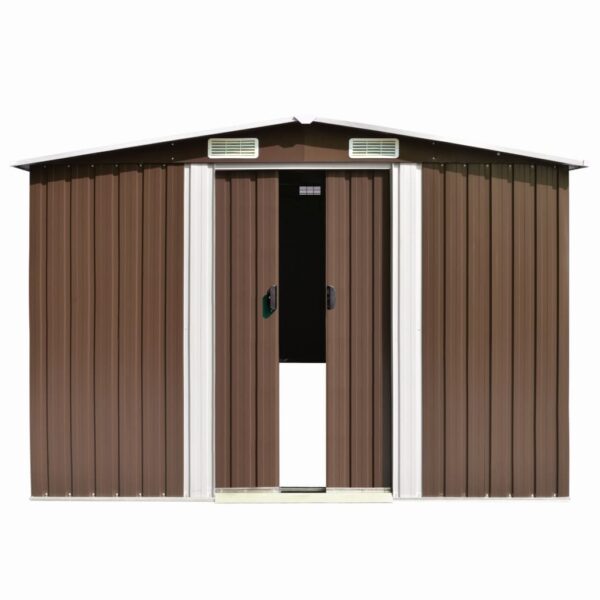 vidaXL Garden Shed 257x580x181 cm Metal Brown
