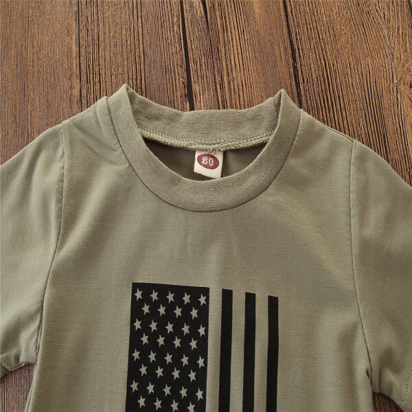 Little Kids' Suit Summer Men's Clothing Independence Day Flag Camouflage Suit - Image 7