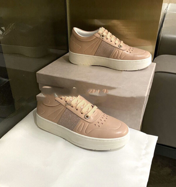 Pearl Sequin Lace-up Sports Casual Shoes Platform Casual White Shoes - Image 5