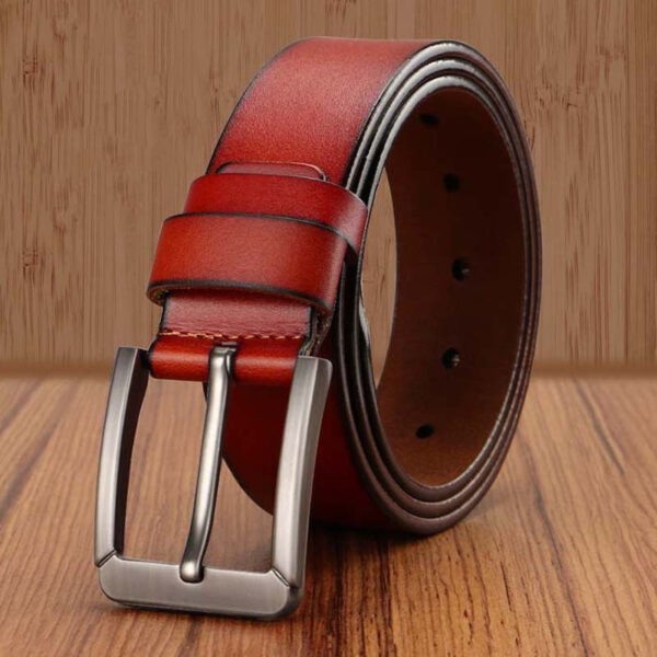 Men's Korean Style All-match Yellow Leather Trouser Belt - Image 7