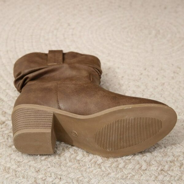 Retro Tassel Boots Winter Thick Square Heel Mid-calf Knight Western Boots Woman Fashion Shoes - Image 6