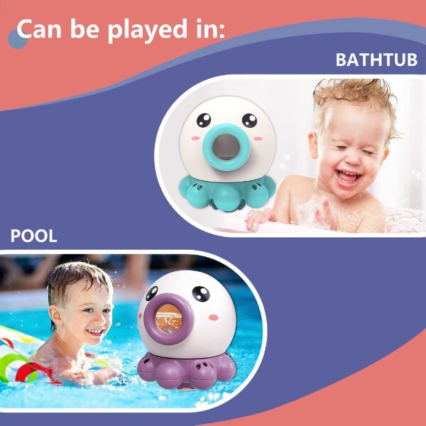 Octopus Fountain Bath Toy Water Jet Rotating Shower Bathroom Toy Summer Water Toys Sprinkler Beach Toys Kids Water Toys - Image 5
