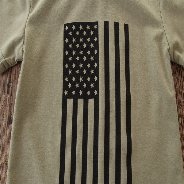 Little Kids' Suit Summer Men's Clothing Independence Day Flag Camouflage Suit - Image 9